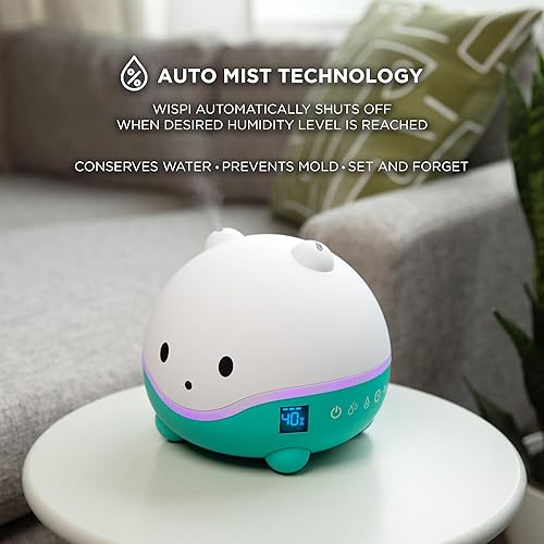Miniatura 4 de LittleHippo WISPI Humidificador difusor y luz nocturna para niñosniños con control automático de humedad bandeja de aceite esencial apagado