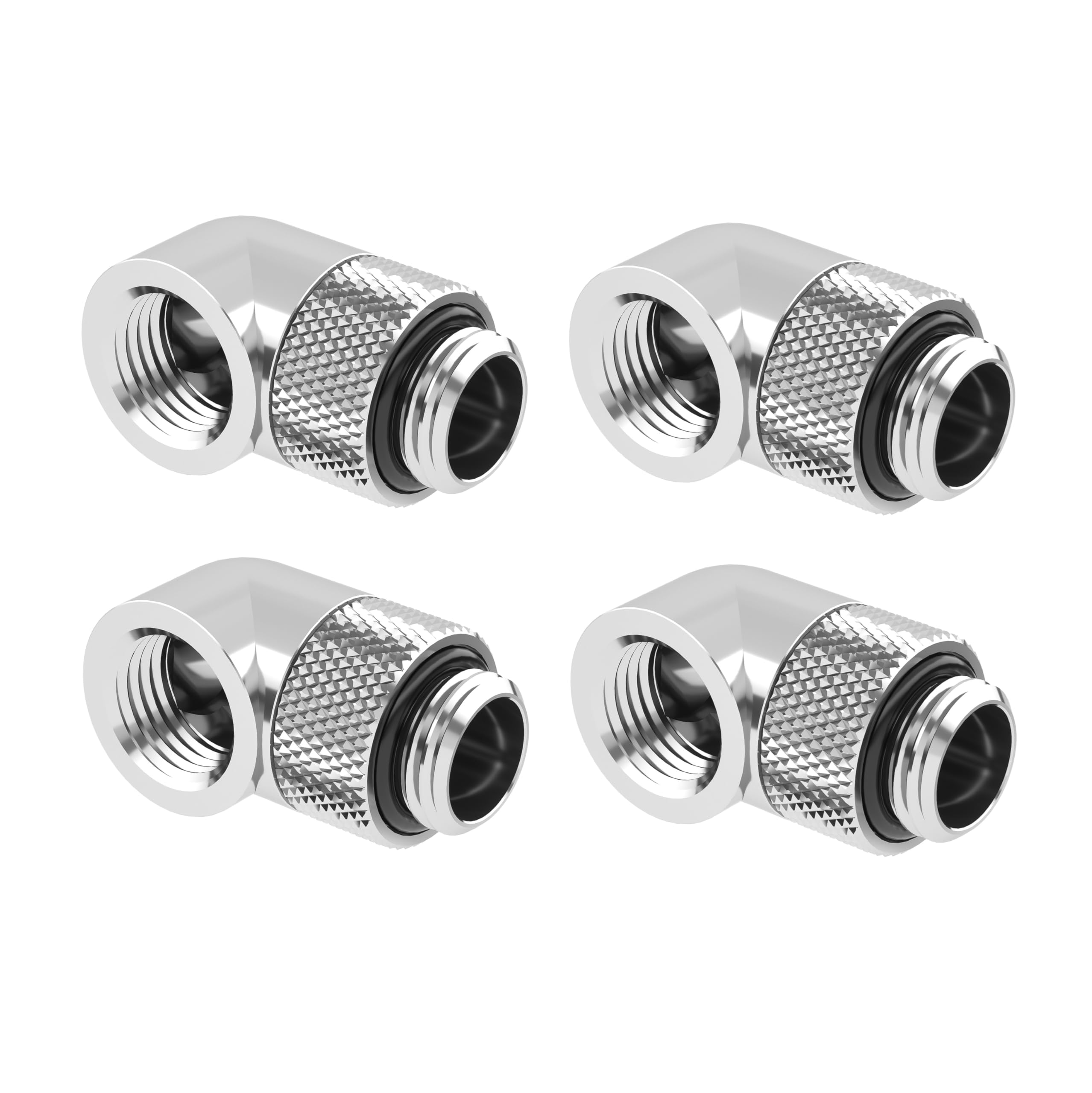 Piezas G1/4 Barrow rotativas de 90 grados color plata para solucionar curvas difíciles en cajas de PC