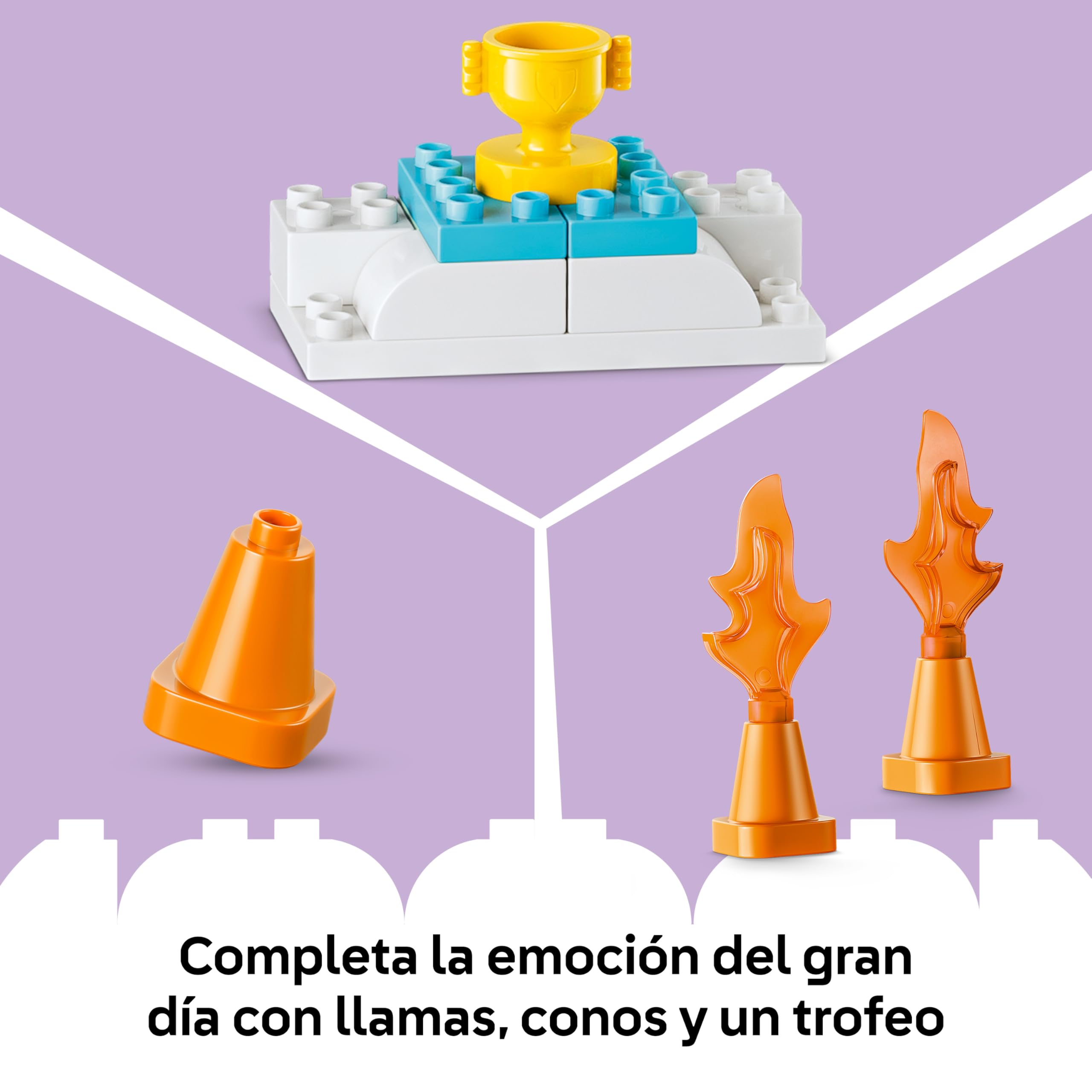 LEGO Duplo Rampas Creativas “3 en 1” con Vehículos – Juego Educativo de Clasificar Colores - Juguete Montessori con 2 Coches de Carreras - Regalo para Niños y Niñas de 3+ Años - 10478