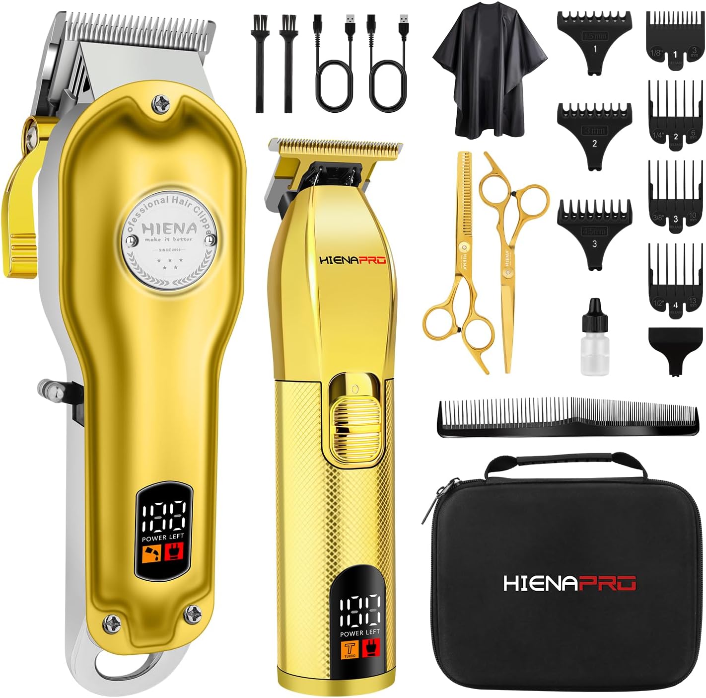 – Professional Hair Clippers Men Cordless Mens Hair Clipper and Trimmer Set Hair Cutting Kit for Barber Set Rechargeable Barber Clippers with LED Display
