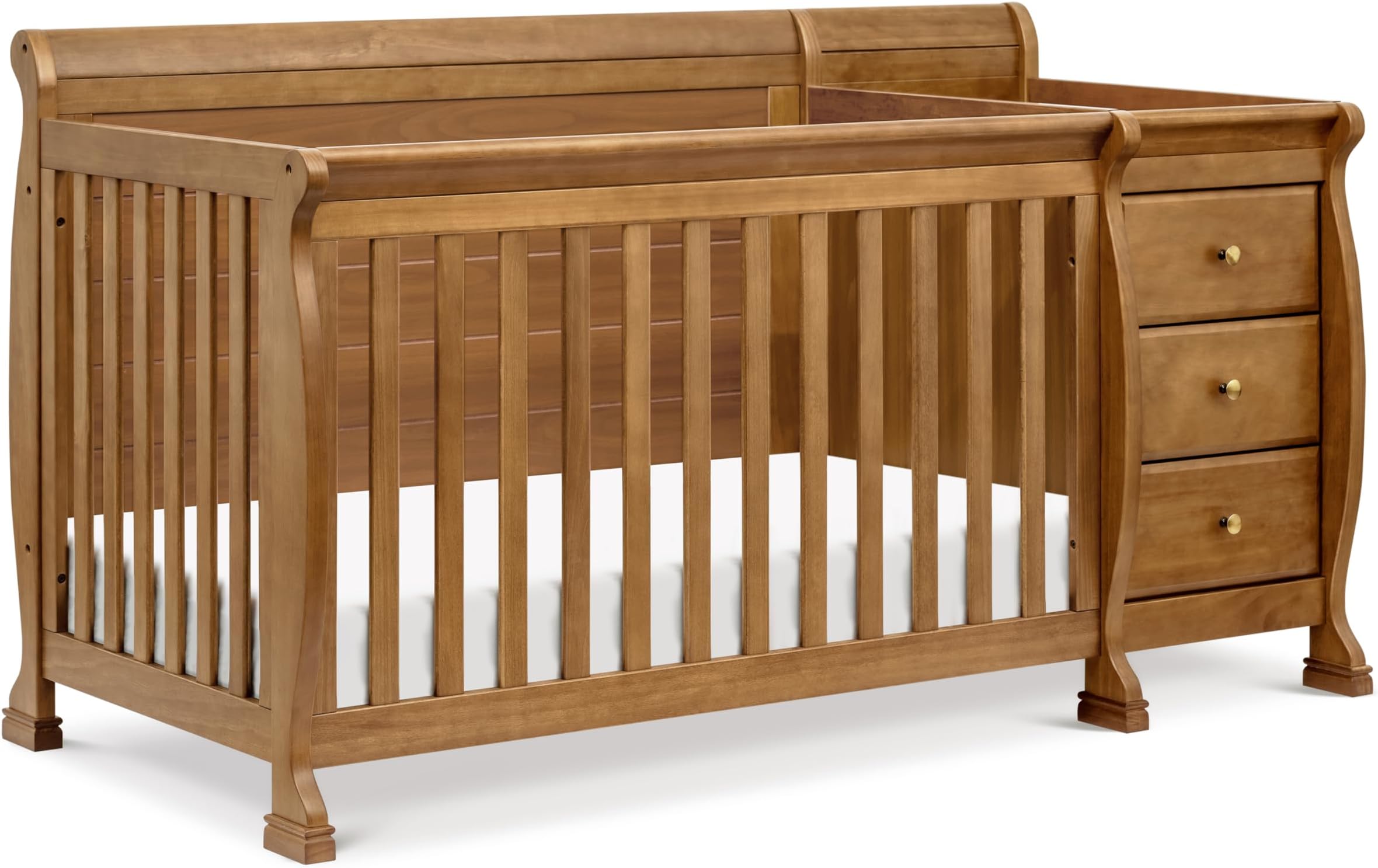 Kalani 4-in-1 Convertible Crib and Changer Combo in Chestnut