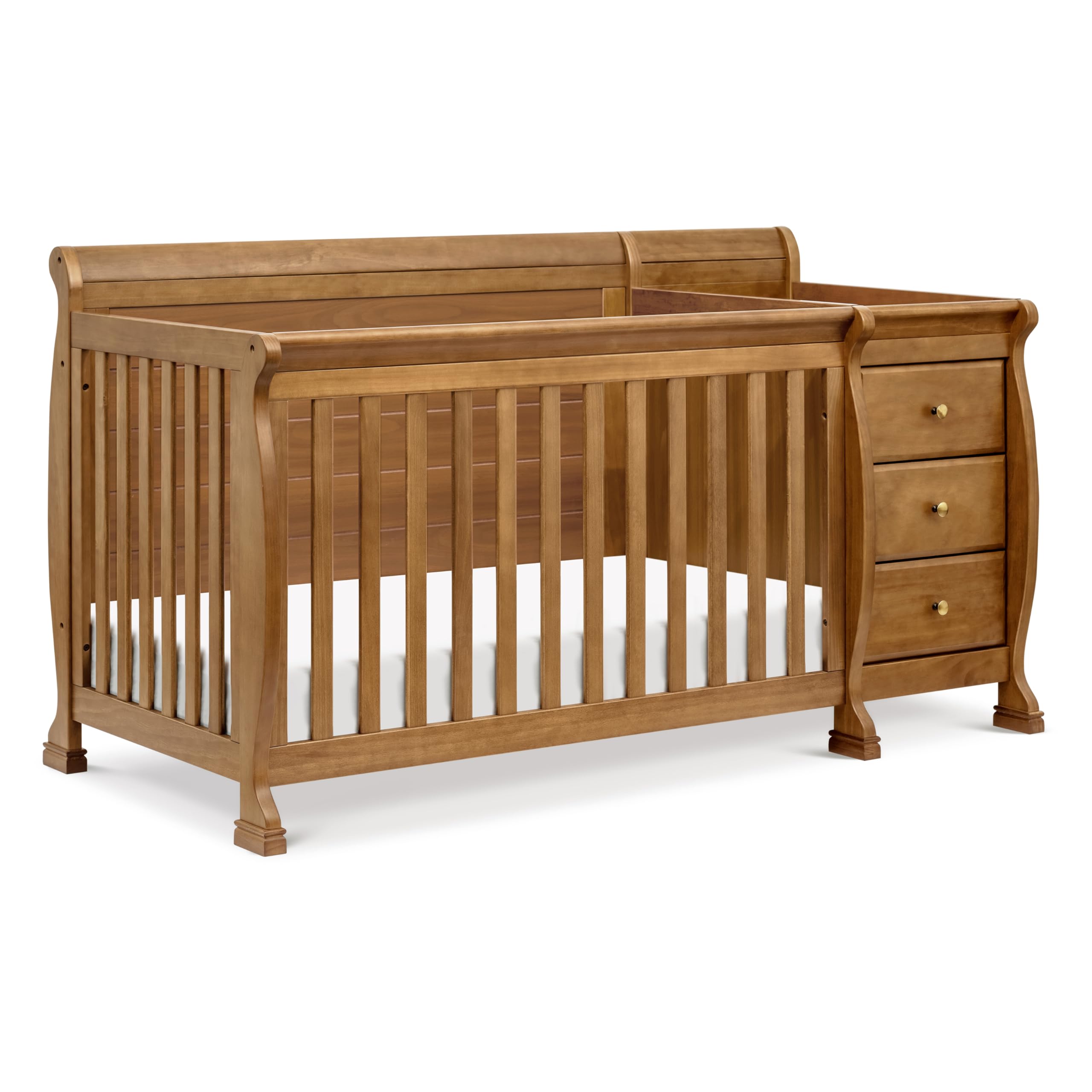 Photo 1 of Davinci Kalani 4-in-1 Convertible Crib and Changer Combo in Chestnut