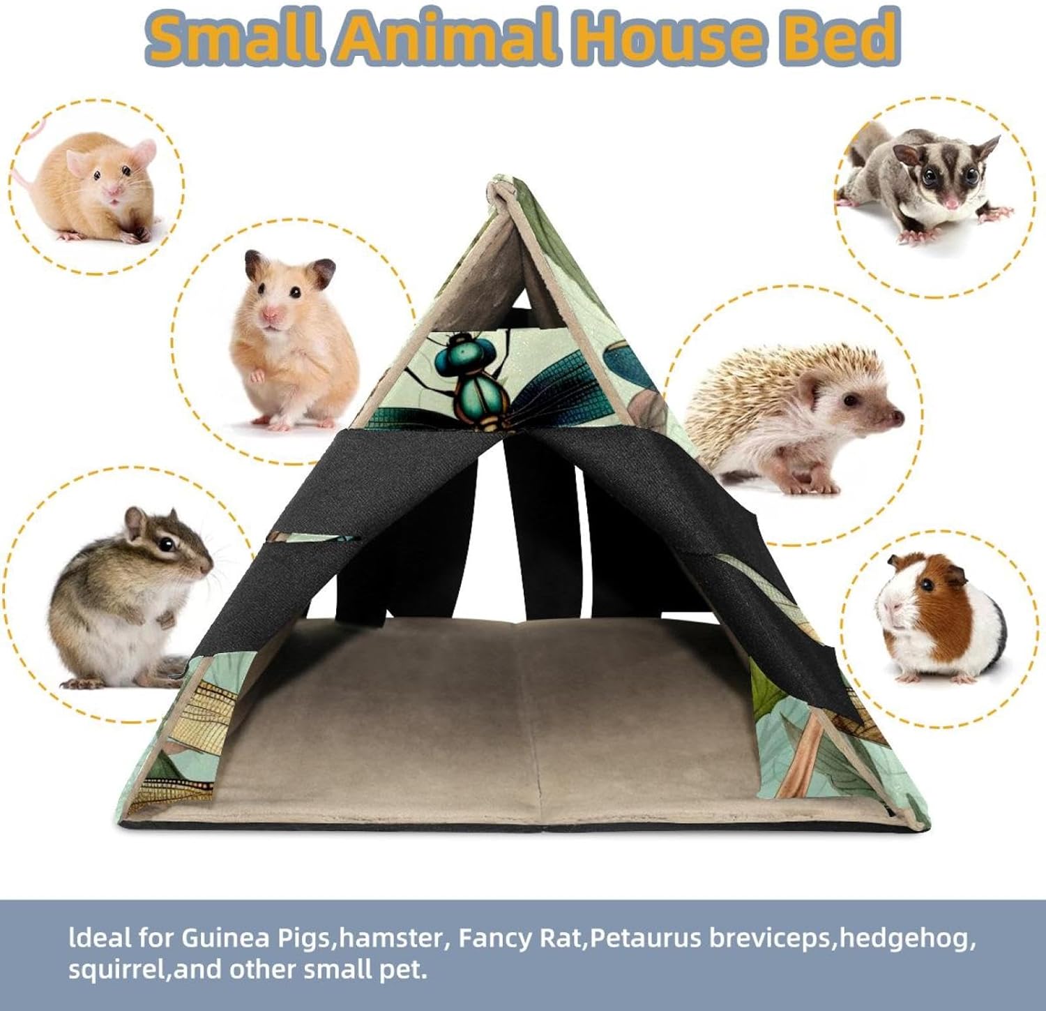 MAgiLL Guinea Pig Bed, Comfortable Hamster House, Hiding Place for Small pet Animals, Folding Bed nest, Suitable for Short Rabbits, Rabbits, Ferrets, mice, Hedgehogs, Chinchillas