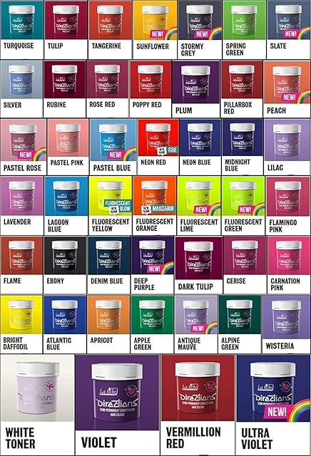4 x TUBS DIRECTIONS Hair Dye/Colour CHOOSE ANY COLOURS