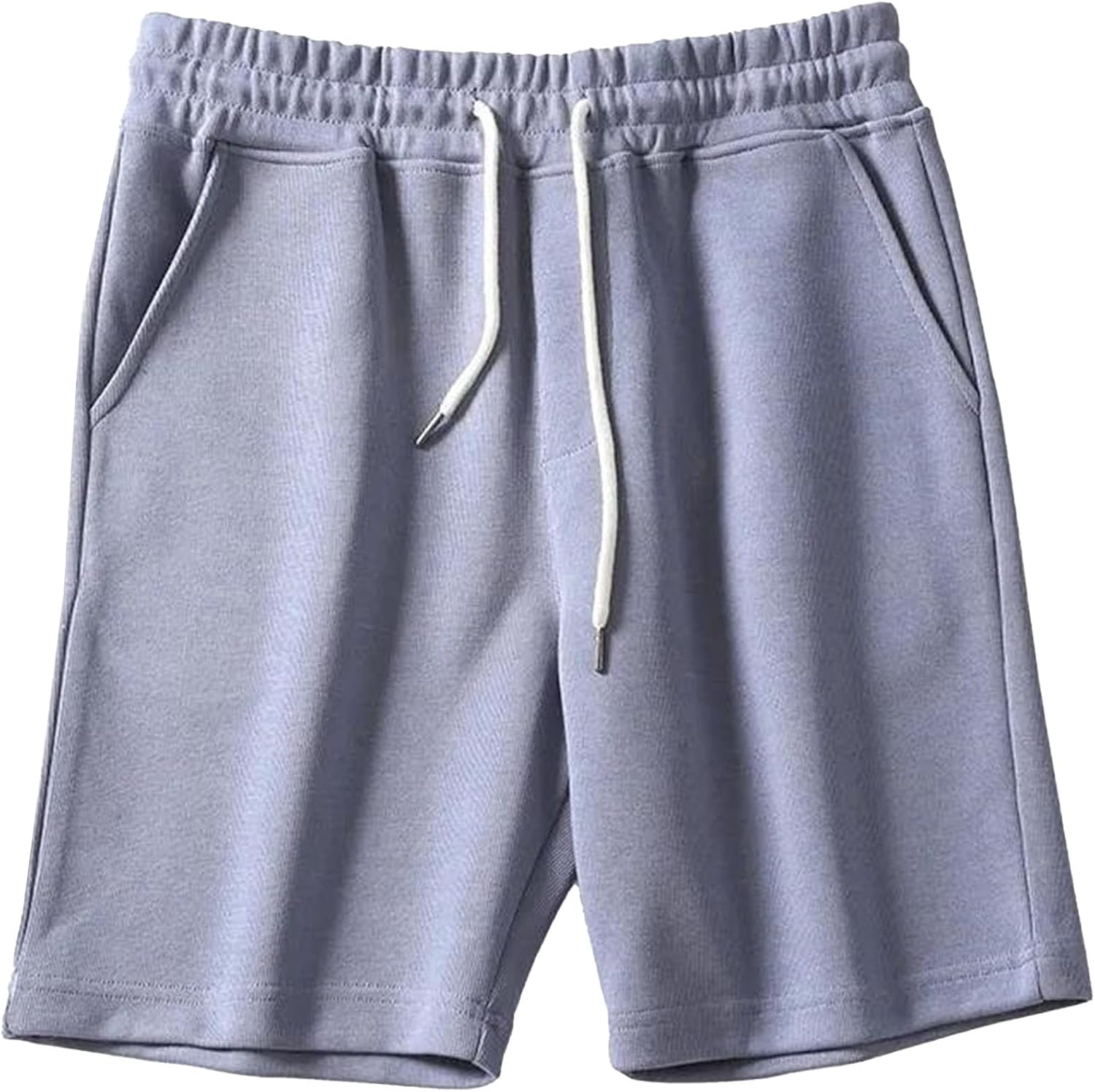 Men's Classic Fit Breathable Beach Shorts Solid Simple Relaxed Jogger Shorts Lounge Drawstring Elastic Gym Shorts