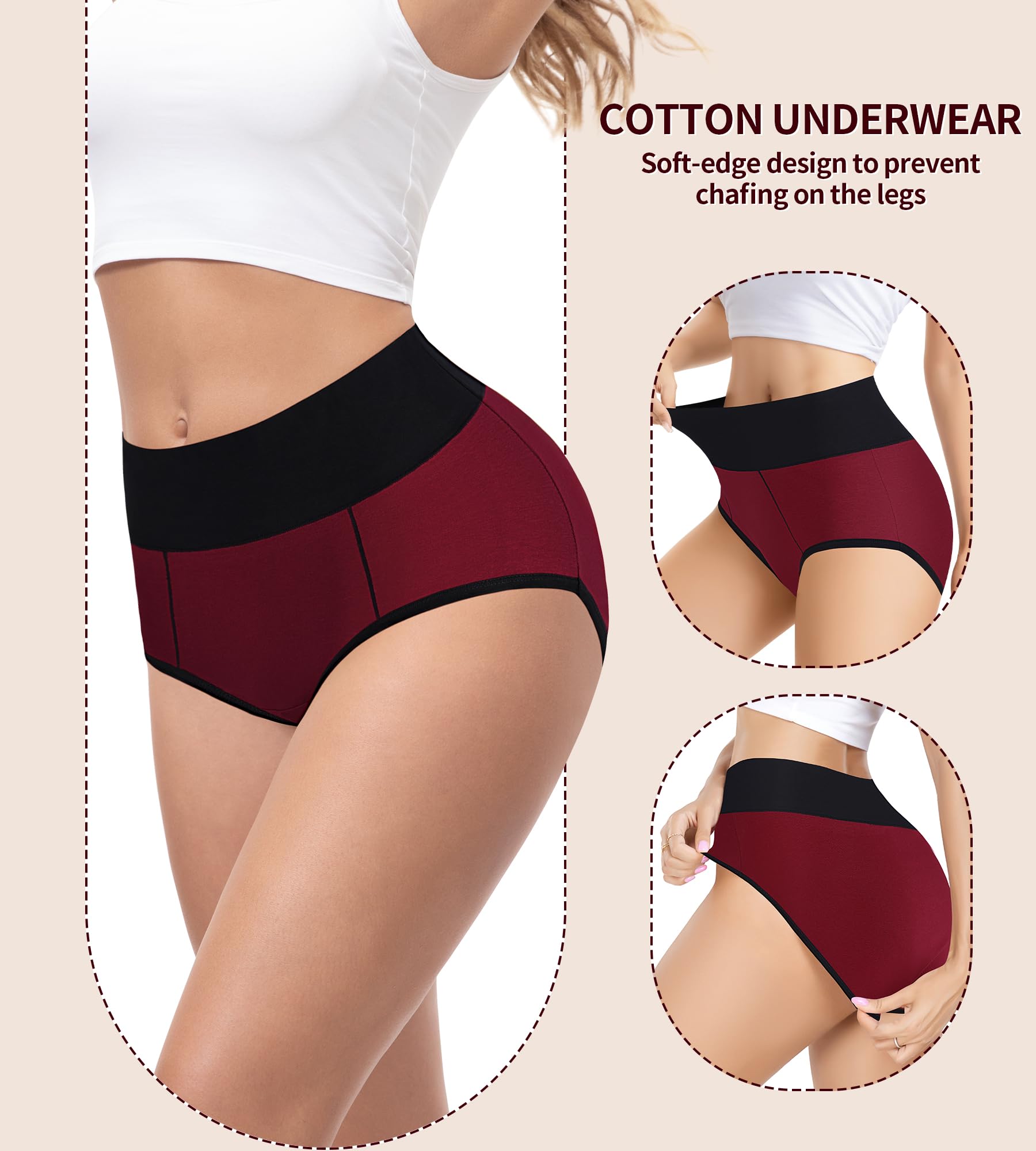 Damen-Slips, Baumwolle, mittelhohe Taille, 5er-Pack