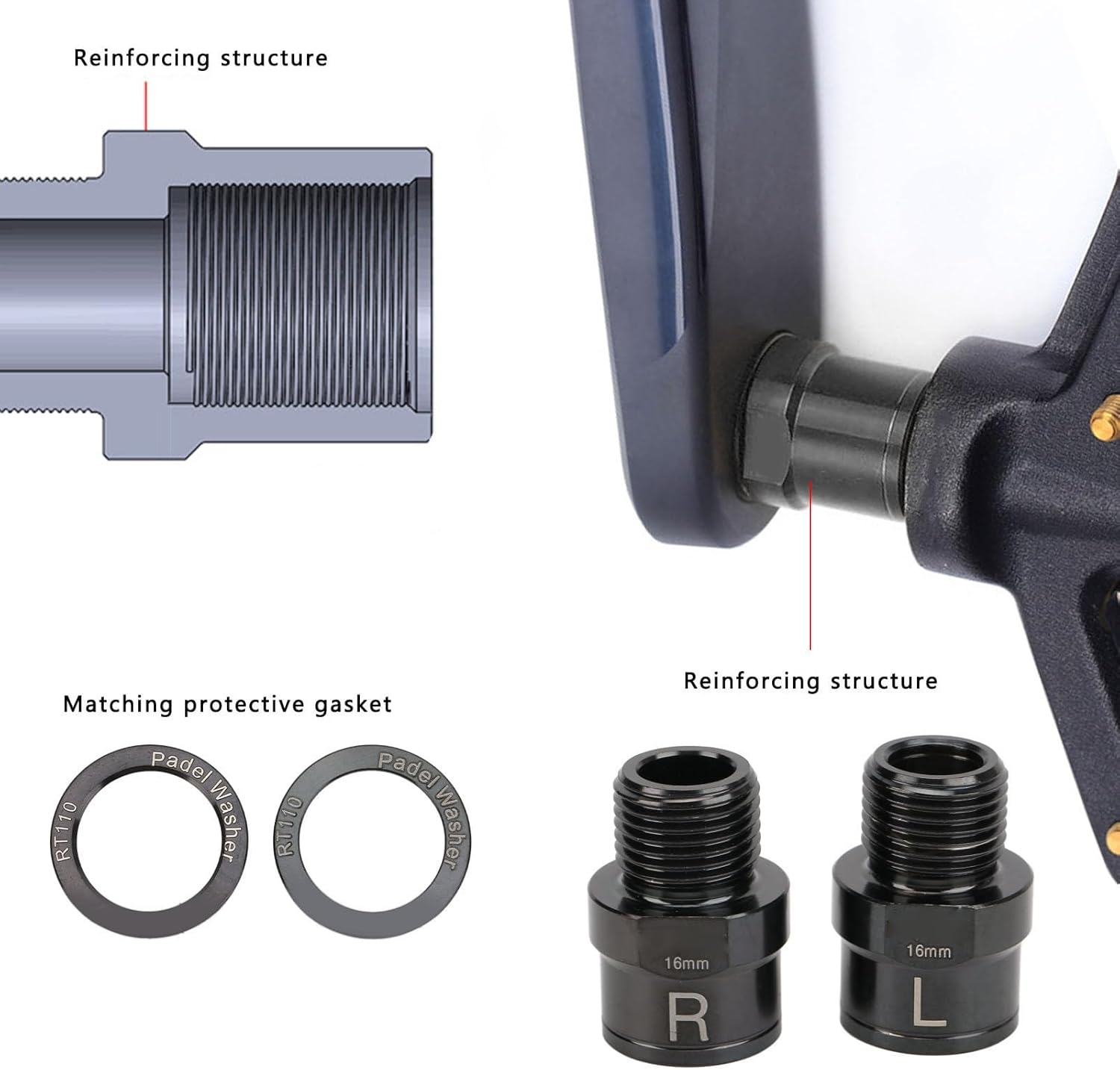 Diagram of Pedal Extender Reinforcing Structure and Gasket