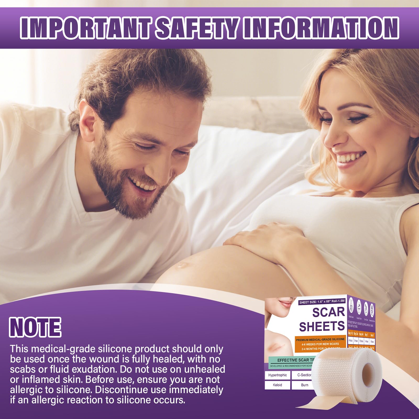 Medical Grade Silicone Scar Sheets - Reduce Scar Appearance -6