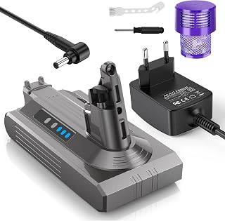 LabTEC Batería para Dyson V10, 25,2 V, 3900 mAh, batería de ion de litio de repuesto para Dyson V10 Series Animal Absolute Motorhead SV12 con cargador V10, aspiradora de varilla inalámbrica con