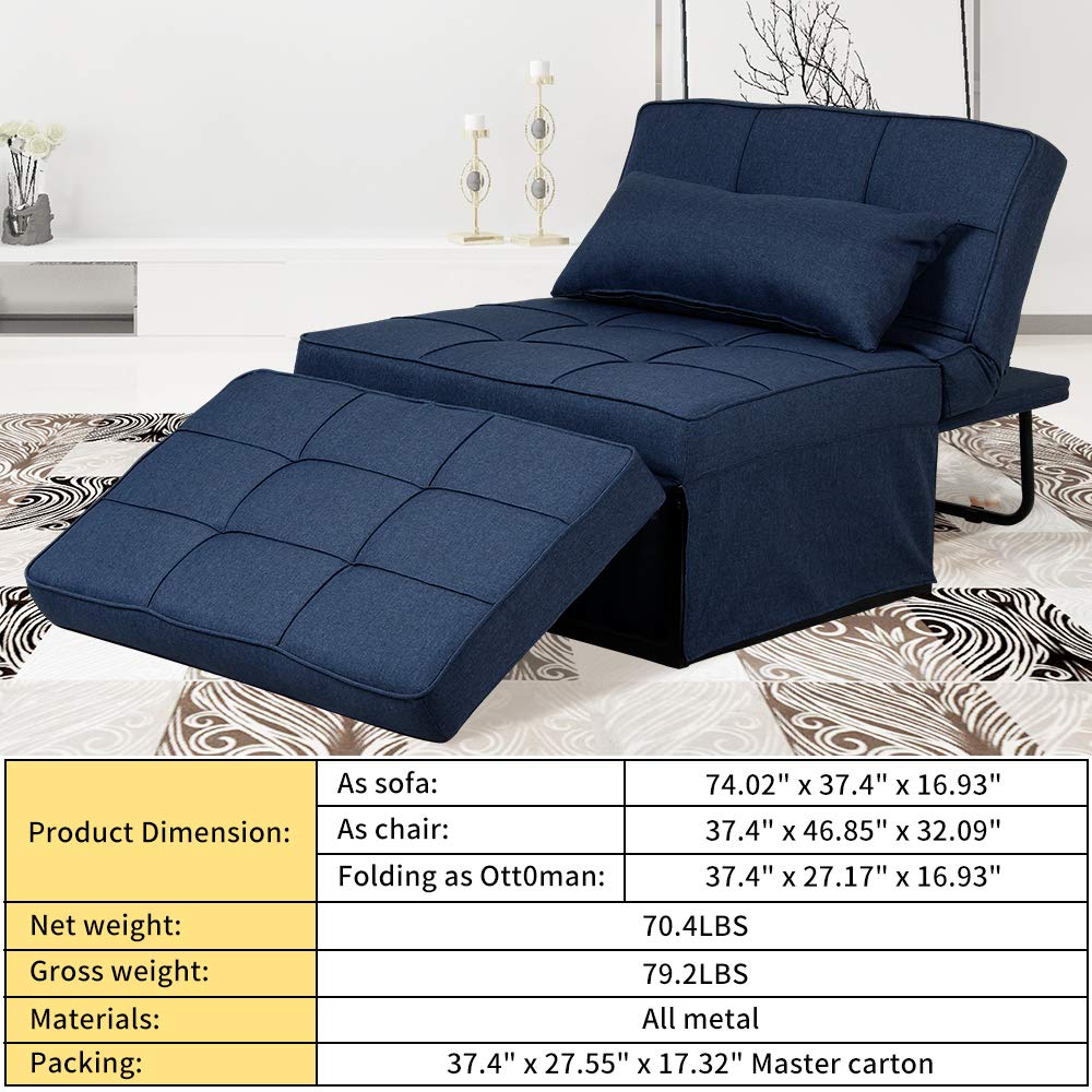 Buy Diophros Sleeper Sofa Bed, 4 in 1 MultiFunction Folding Ottoman