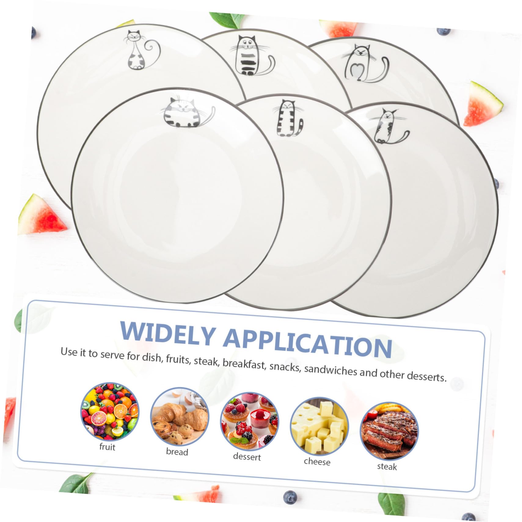 TOYANDONA Set da 6 Piatti in Ceramica Lisci e Lucidi Design Elegante e Forma Semplice, per Famiglie e Matrimoni, e Aspetto Raffinato Stili multipli