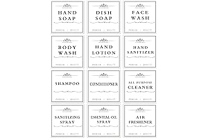 Kitchen Essential! Waterproof, Farmhouse Soap and Lotion Label Stickers