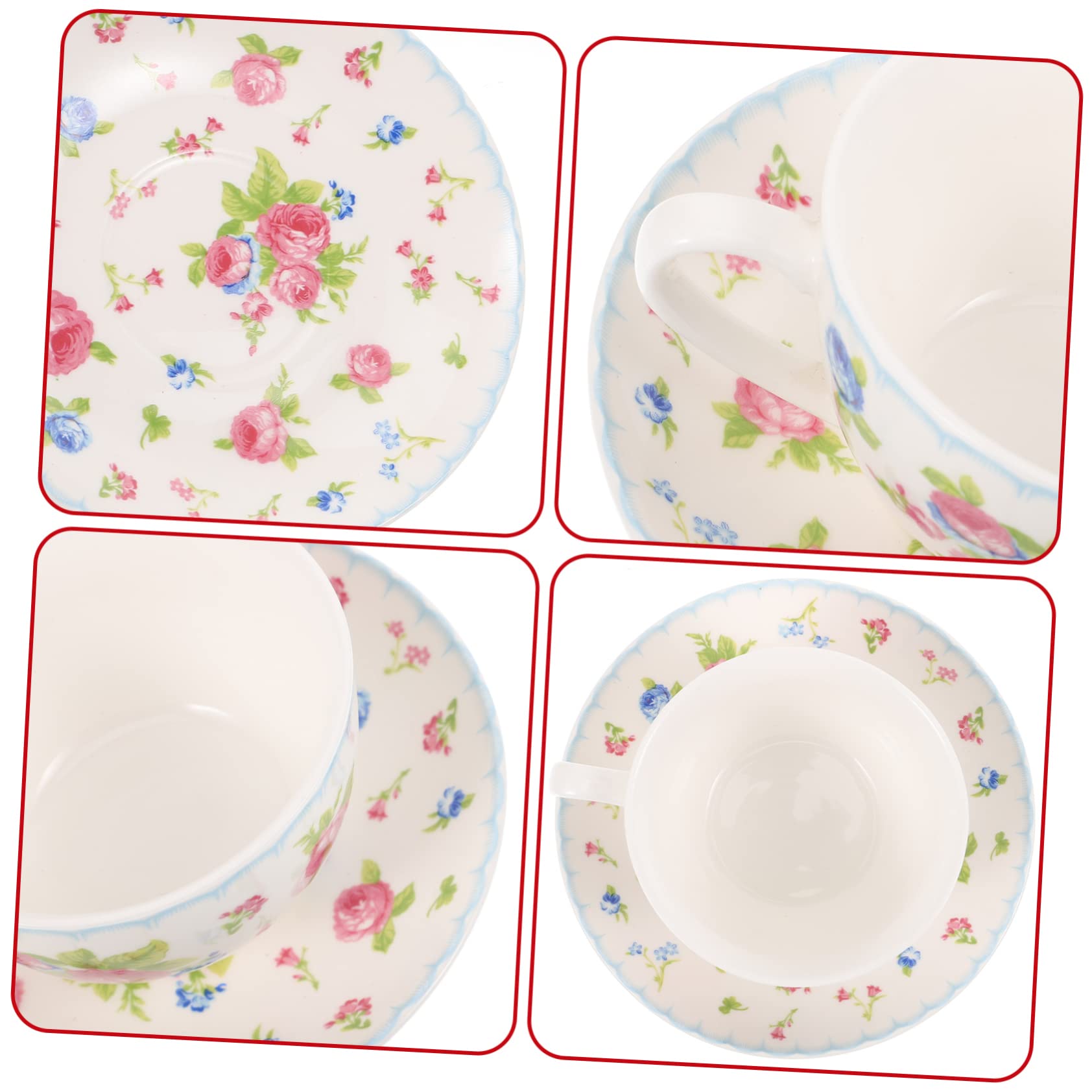 Ciieeo Set de Tasse à Café en Porcelaine Fine 150ml Soucoupe
