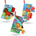KolorFish Baby High Contrast Sensory Soft Books Toy for Newborn 0 3 6 12 Months Crinkle Cloth Tails Book Babies Early Development Activity Book Toys for First Gift Infants (Pack of 3) gallery image