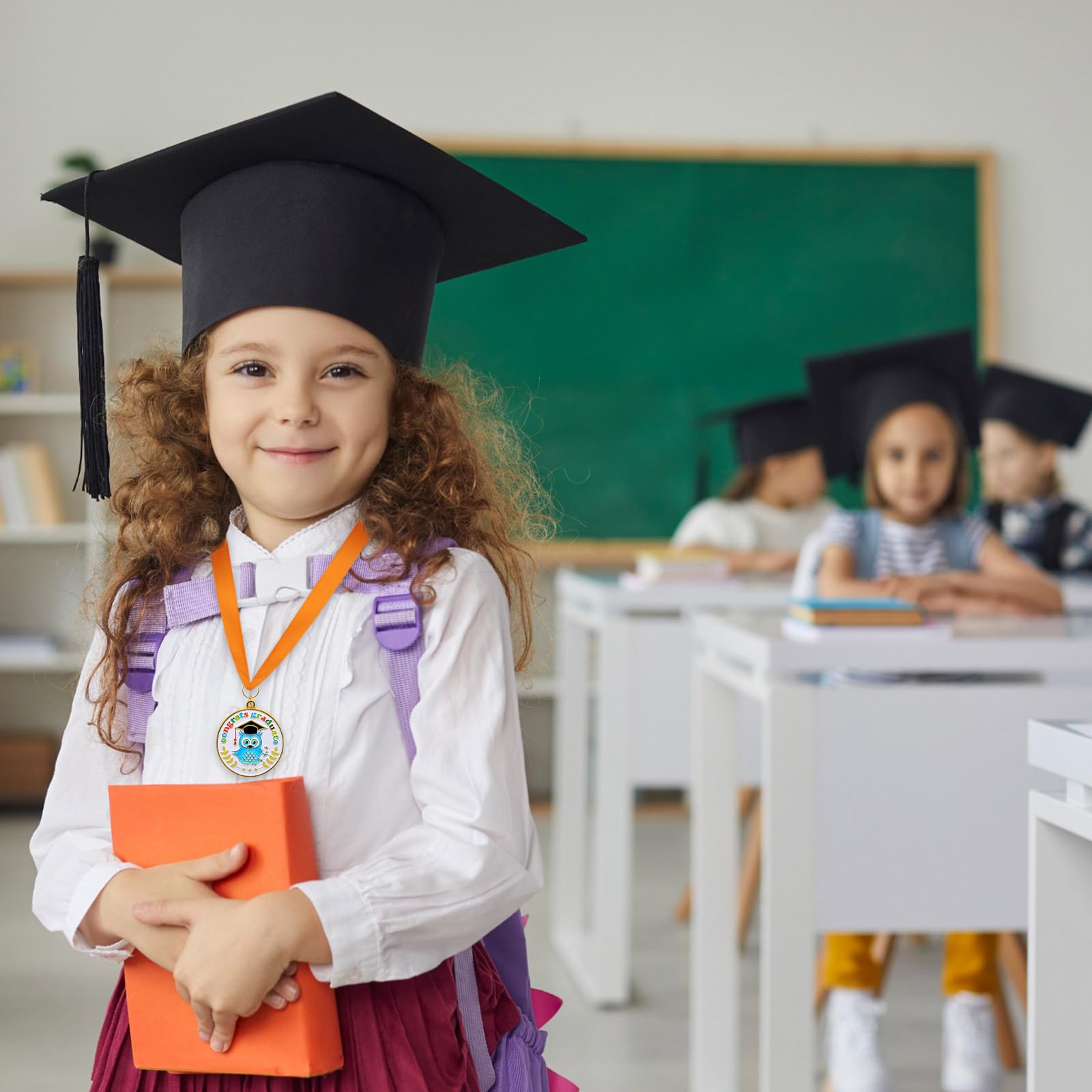 12 medaglie di laurea per scuola materna con nastro per il collo, premio di laurea prescolare medaglione premio di laurea medaglie sfuse per bambini congratulazioni regali decorazione studenti