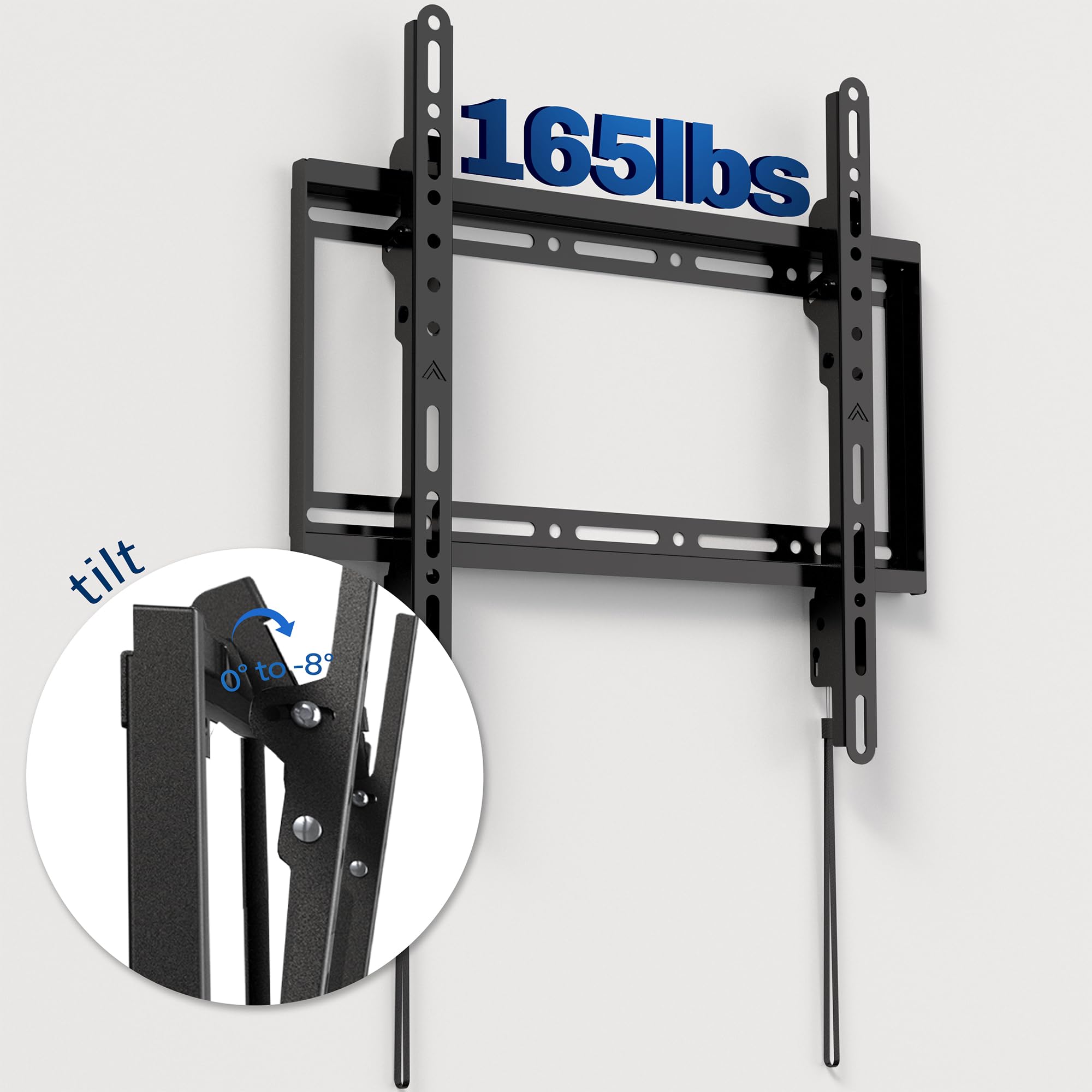 VIVO Mount-VW075T - Supporto da parete per TV LCD LED curvo e piatto da 32" a 75", con inclinazione e VESA max 400 x 400 mm, colore: nero