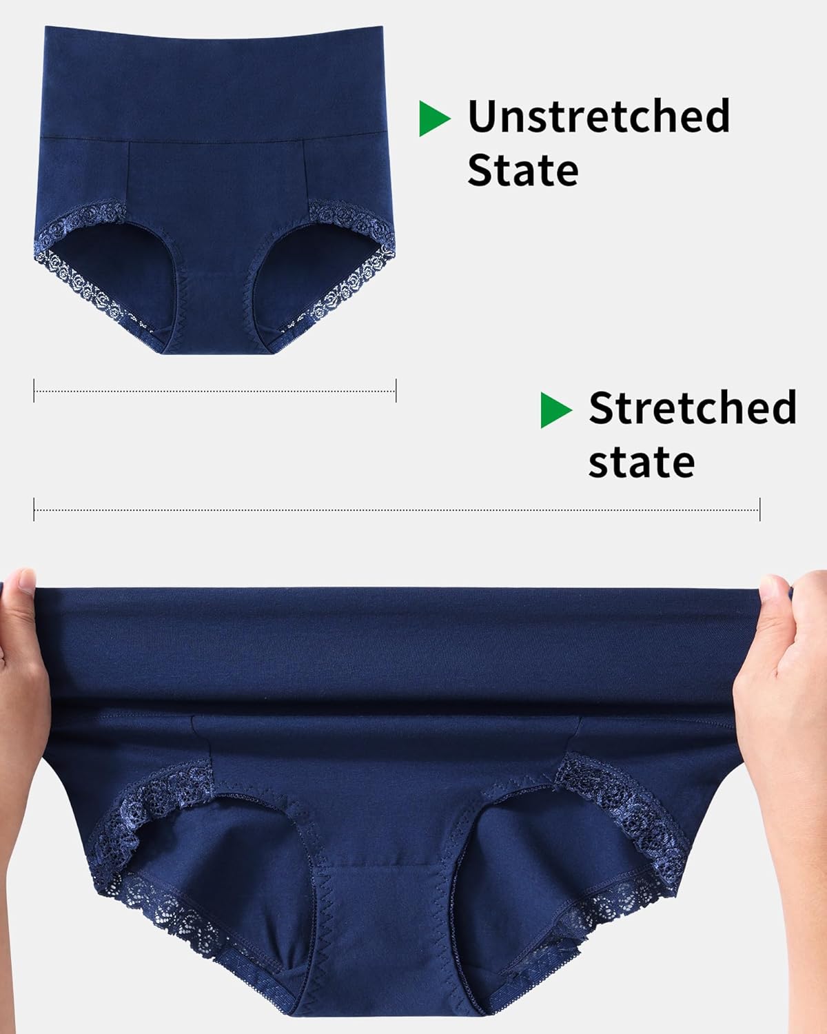 Envlon Womens Cotton Underwear High Waisted Panties Soft Stretch Full Coverage Postpartum Ladies Briefs Multi Pack - Image 5