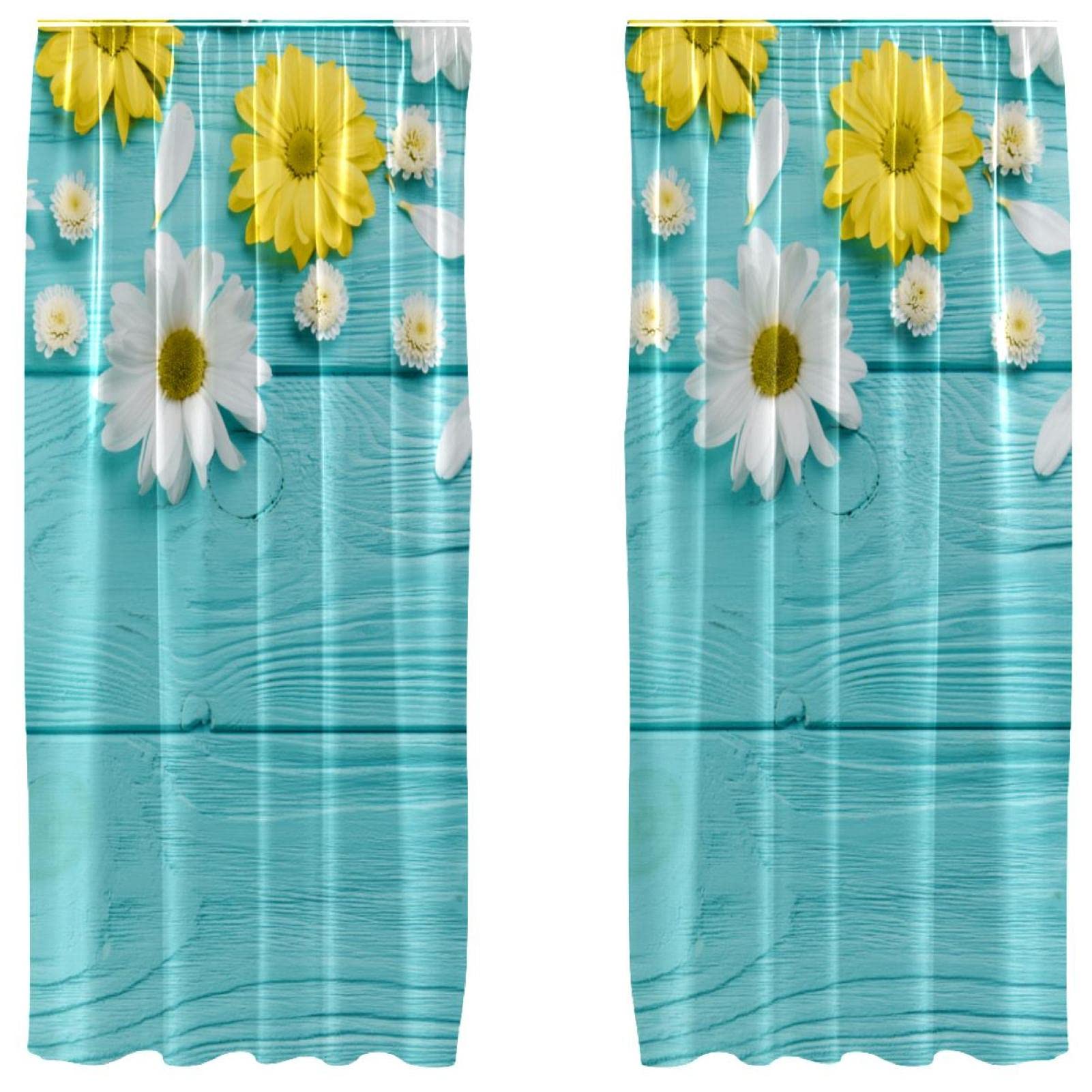 Rideaux occultants fleurs microfibre drapé occultant jaune blanc
