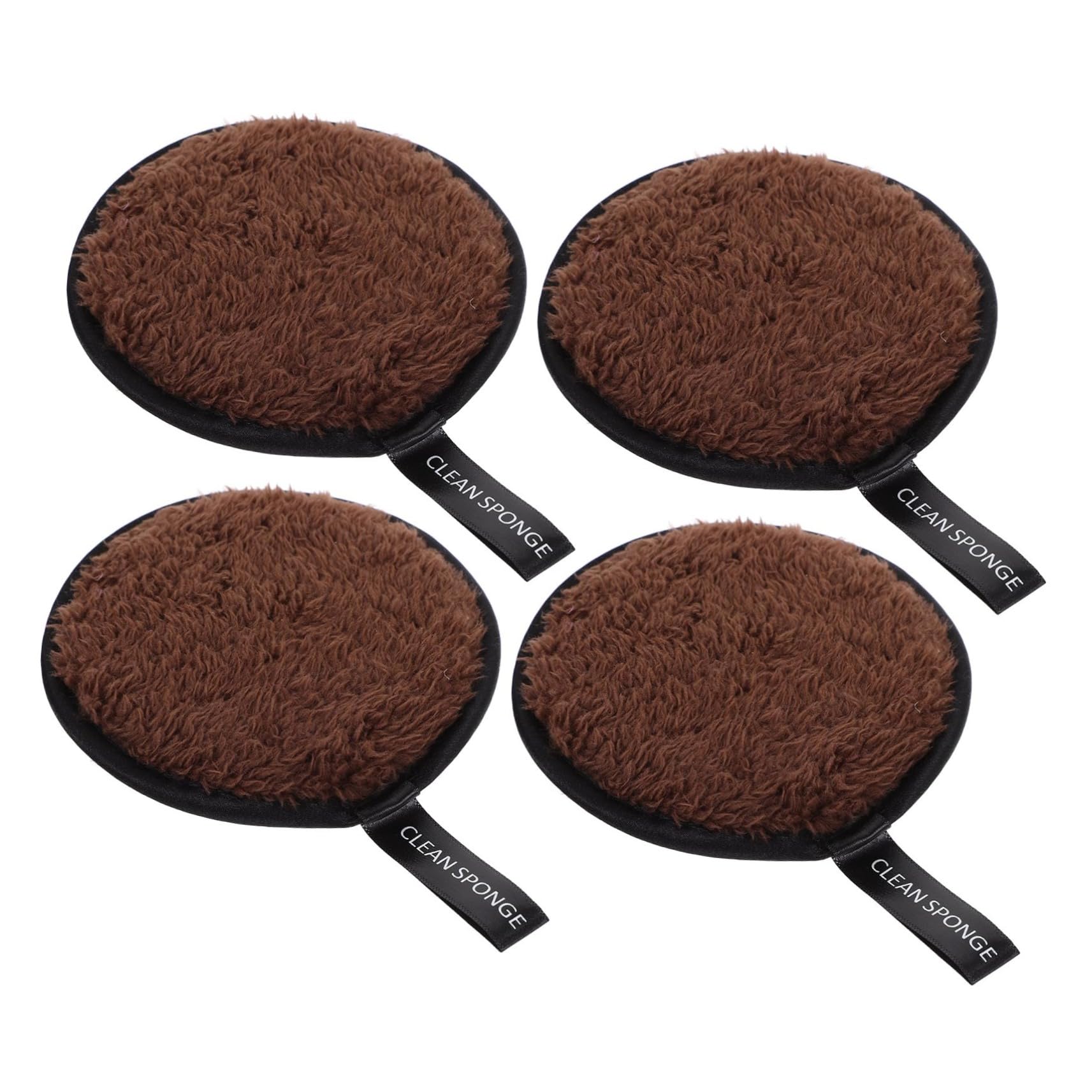 4pcs Facial Cleansing Pads Makeup Pads Powder Makeup Powder Puff Remover Puff Powder Sponge Coffee