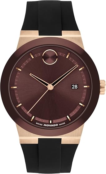 Movado Bold Fusion Mens Quartz Watch 42.3 mm Case, Silicone Strap, Urban Style Timepiece, Gift for Him