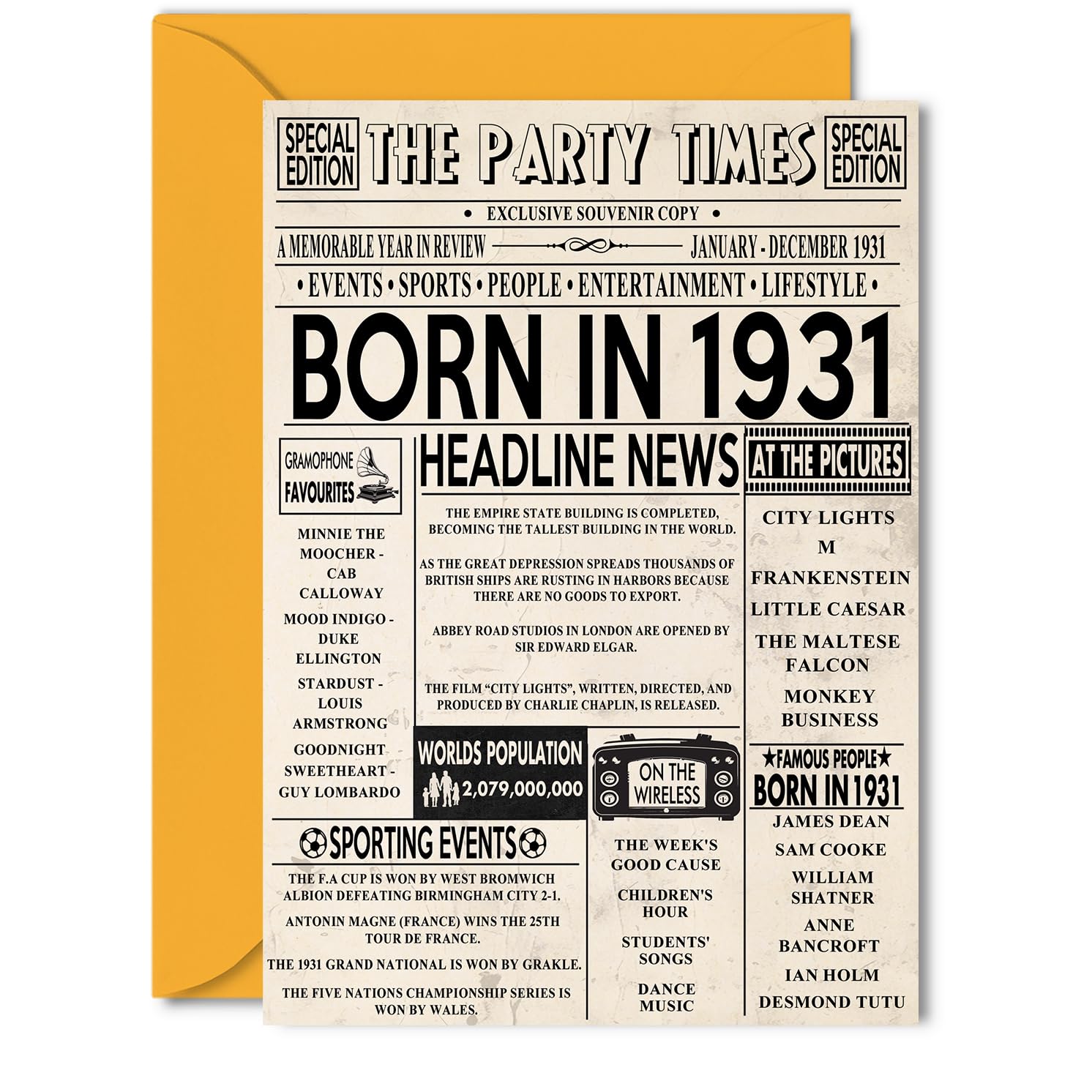 19th Birthday Cards for Men Women - Born In 2007 Newspaper - Happy 19 Birthday Card for Son Daughter Cousin Vintage Retro Back In 2007, 145mm Bday Greeting Cards — view 98
