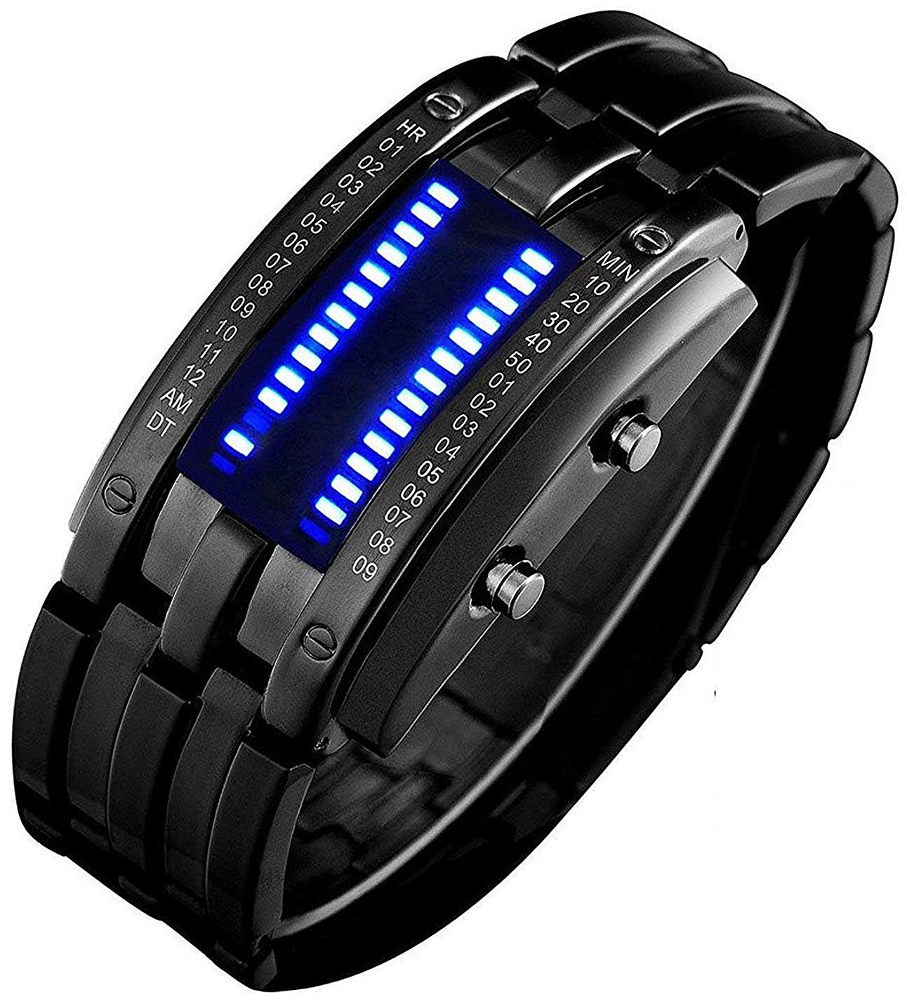 MASTOPMen's Lava Stainless Steel Lava RED LED Digital Bracelet Watch