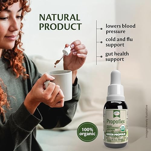 Miniatura 3 de Beelife Propoflex Extracto de propóleo verde orgánico, altos niveles de artepilina-C, suplemento rico en antioxidantes para el bienestar general,