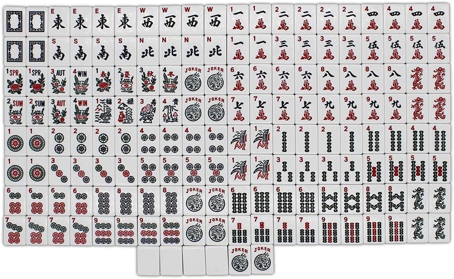 American Western-Style Mahjong Tiles – 166-Piece Set, Scratch-Resistant Melamine, Tiles Only Type A