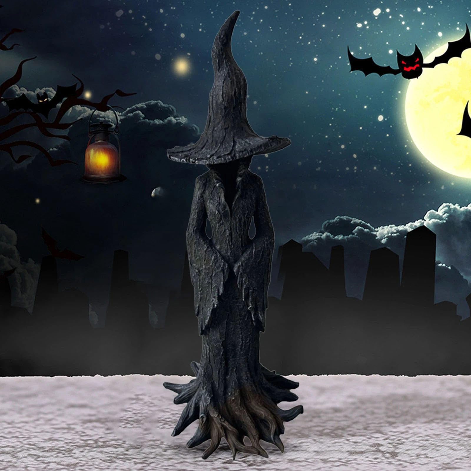 Generisch Halloween Dekorationen, handbemalte Cracker Fässer, Hexenstatue, Halloween Harzfiguren, Tischdekoration, Heimdekoration, Cracker Fässer, Hexenstatuen