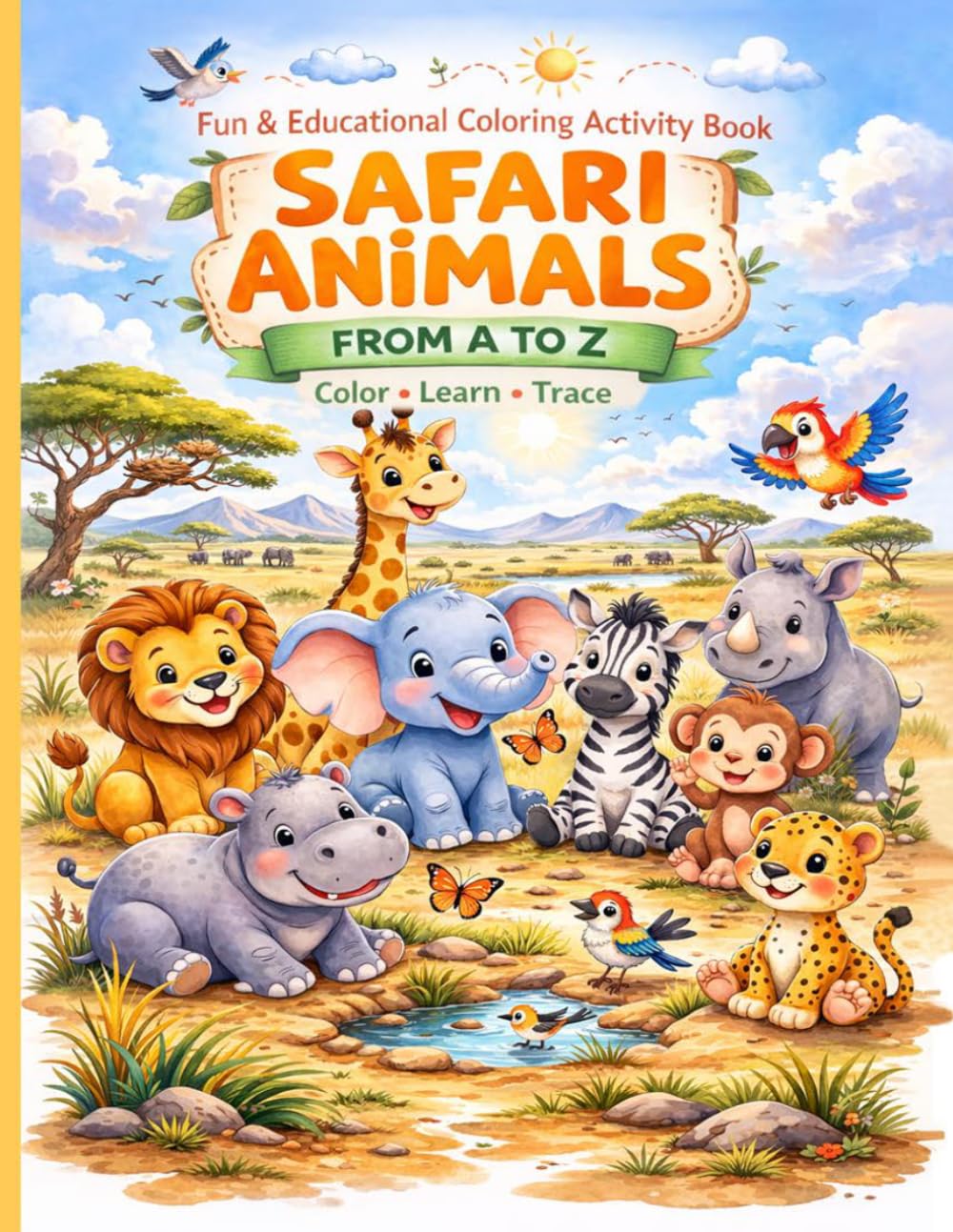 A to Z Safari Animals Color Book: Color, Learn, and Explore Safari Animals