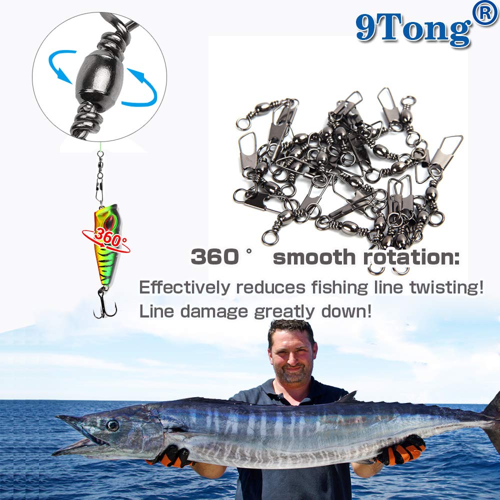Acciaio inossidabile girevole Acqua salata Molta forza Pesca a scatto Connettore linea barilotto Girelle da pesca barile Snap di sicurezza Attrezzatura da pesca