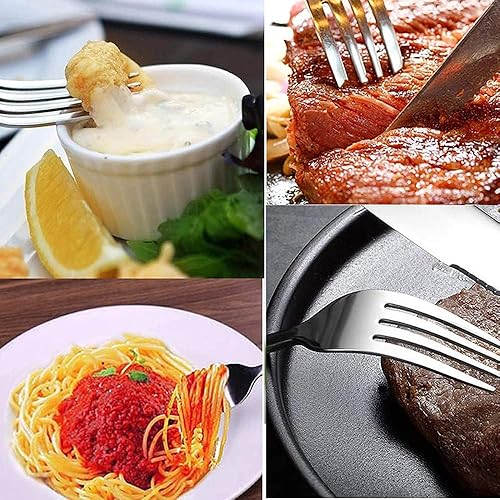 Miniatura 7 de Juego de cubiertos con cuchillos para carne, 72 piezas de acero inoxidable de grado alimenticio, juego de cubiertos de Halloween Essentials para