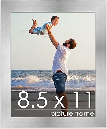 Miniatura 135 de Marco de 28 x 36 pulgadas de madera de peltre plateado con plexiglás acrílico UV, parte trasera de tablero de espuma y accesorios incluidos