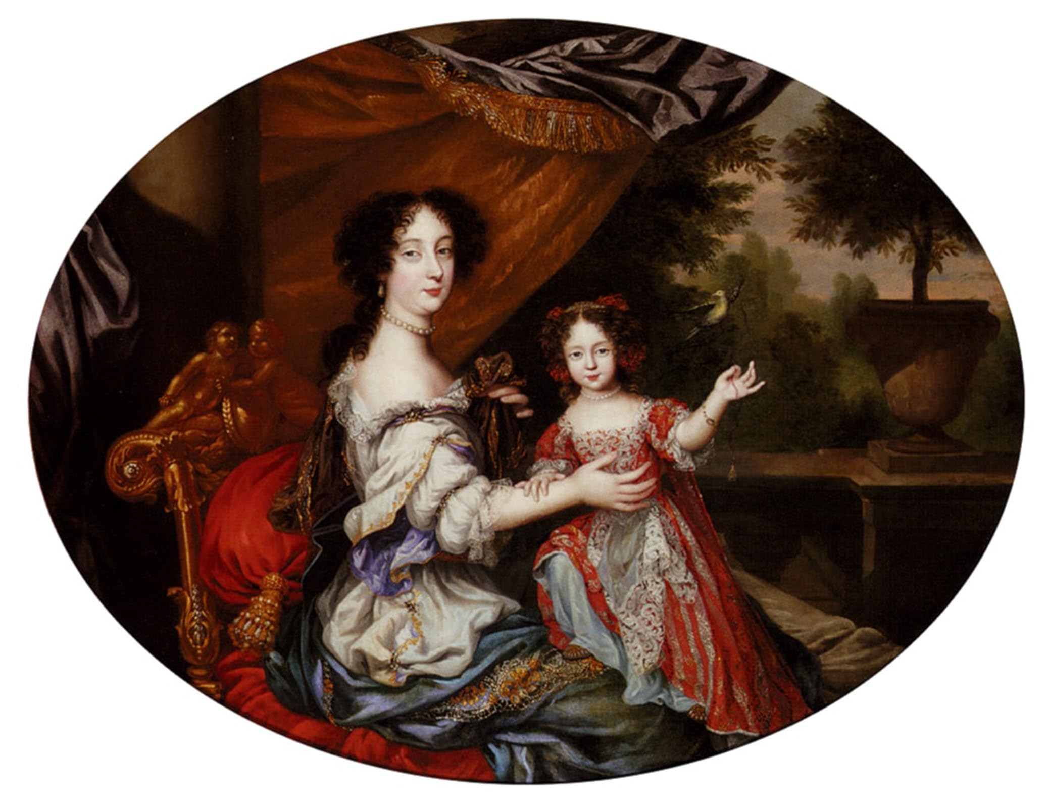 POSTERIIk Print Pop Art Landscape Artwork Portrait of Barbara Villiers Countess of Castlemaine And Her Daughter Lady Charlotte Fitzroy Countess of Lichfield Henri Gascars for Office Home Decor 60x90cm