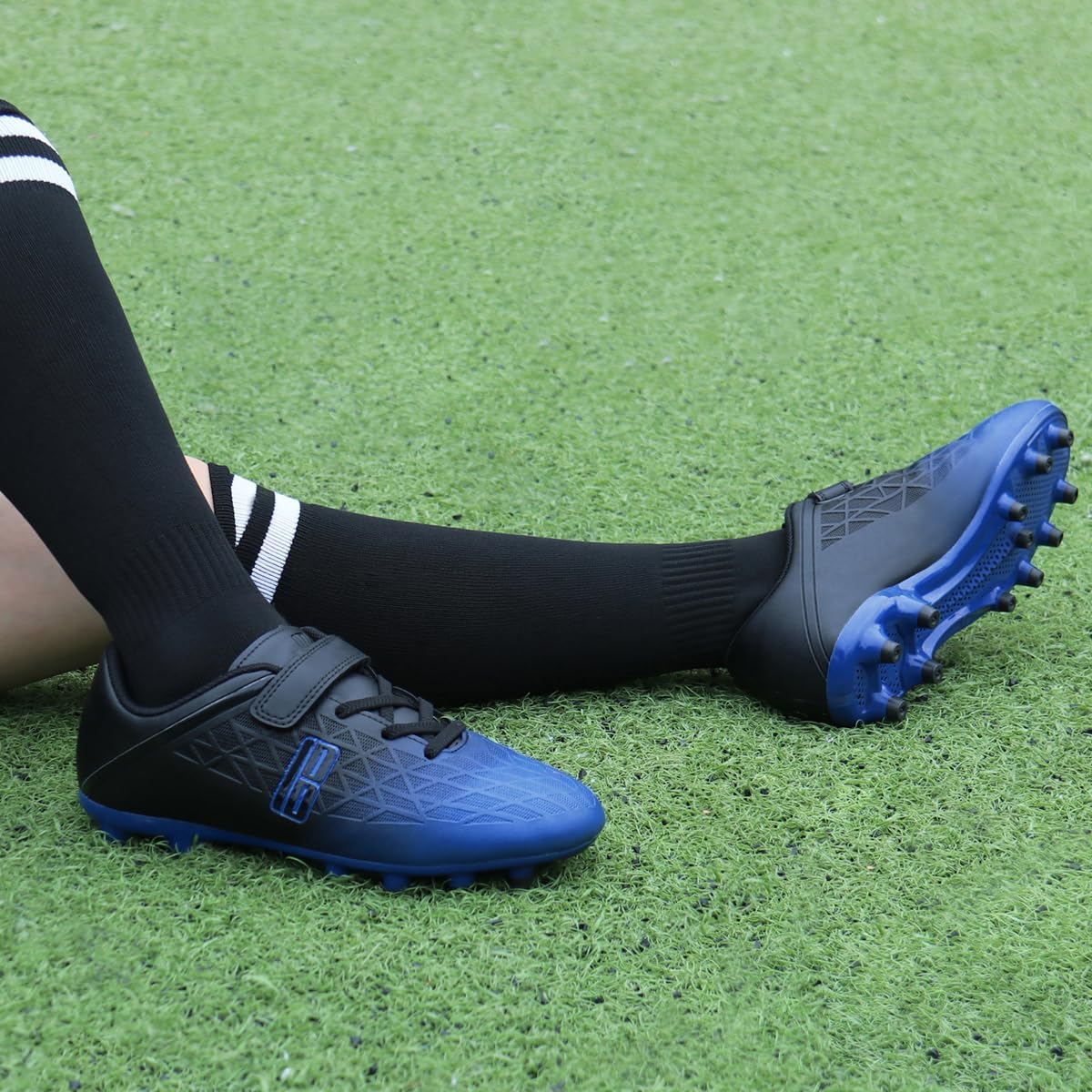 brooman Kids Firm Ground Soccer Cleats Boys Girls Athletic Outdoor Football Shoes - Image 2
