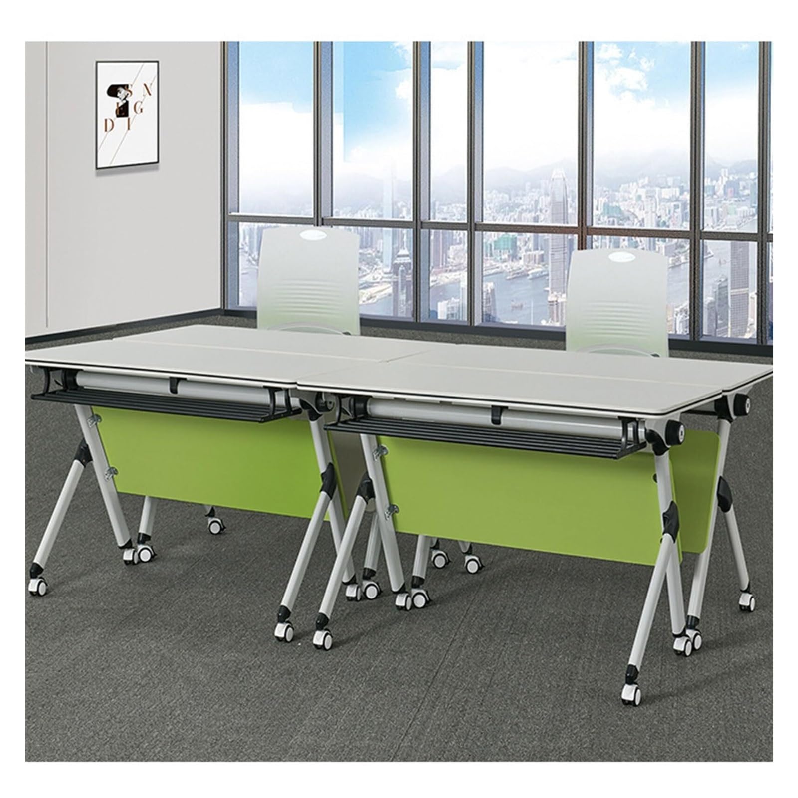 Tavolo riunione versatile collegabile per formazione aziendale, ufficio, eventi, scrivania aziendale tavolo studio (119,4 x 40,6 x 74,9 cm) ideale per lavoro di squadra e attività di gruppo