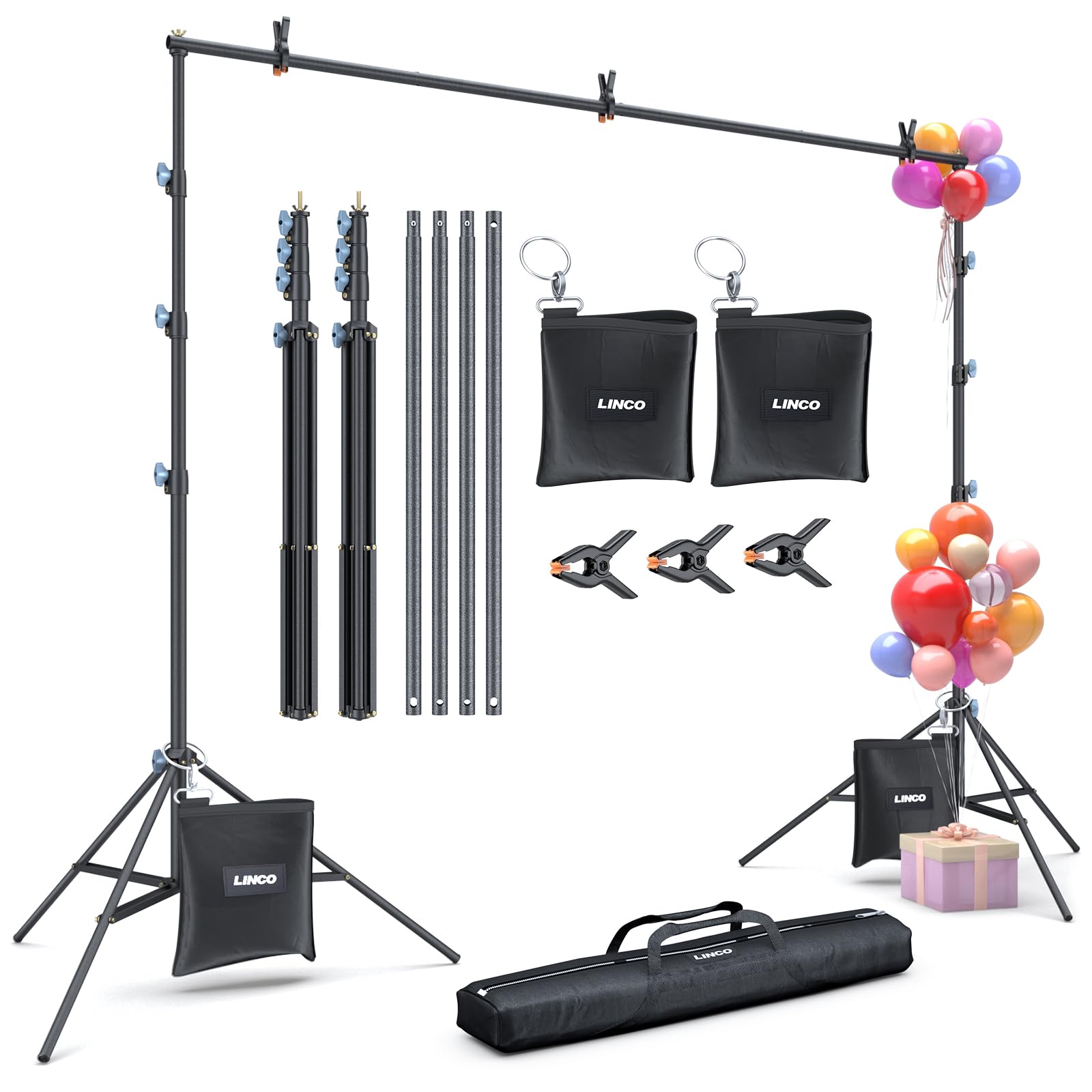 LINCO Lincostore 4154-4236 - Kit de soporte para fondo de fotografía (2,7 x 3 m)