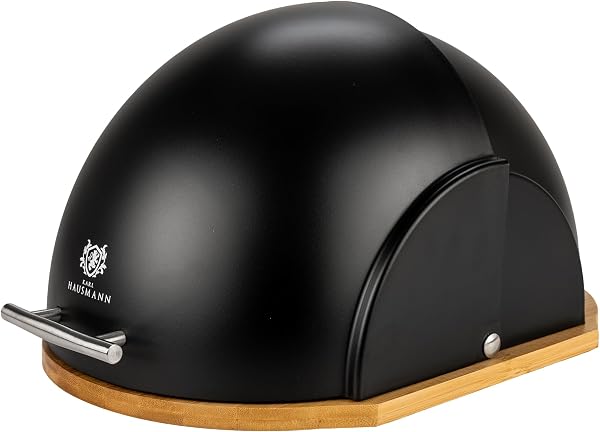 KARL HAUSMANN Porta Pane con Coperchio Nero 37x26x22 cm