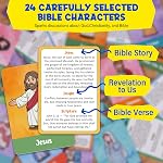 Quilinz Bible Character Mystery Game pour les enfants, qui je devine jeu de société 24 Cartes de caractères bibliques, 2 Jeux de réflexion des joueurs, Déduction logique, Soirée de jeux de famille, Don fondé sur la foi, construire la mémoire