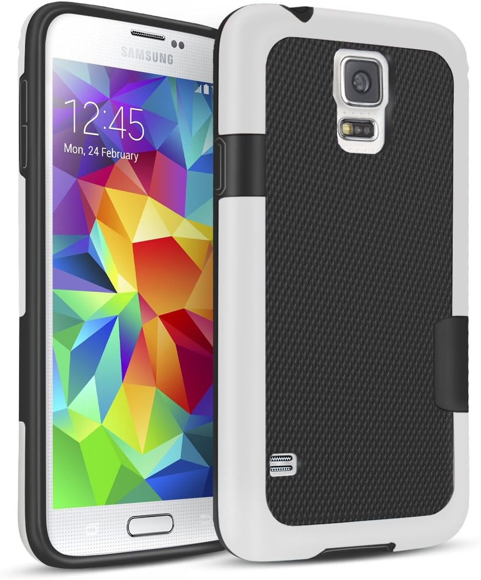 TILL for Galaxy S5 Case, (TM) Ultra Slim 3 Color Hybrid Impact Anti-Slip Shockproof Soft TPU Hard PC Bumper Extra Front Raised Lip Case Cover for Samsung Galaxy S5 I9600 GS5 G900V [Black]