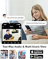 Vista 6 de Cámara de seguridad solar inalámbrica para exteriores, cámara alimentada por batería de 4MP 360°, cámara PTZ WiFi con detección de movimiento PIR