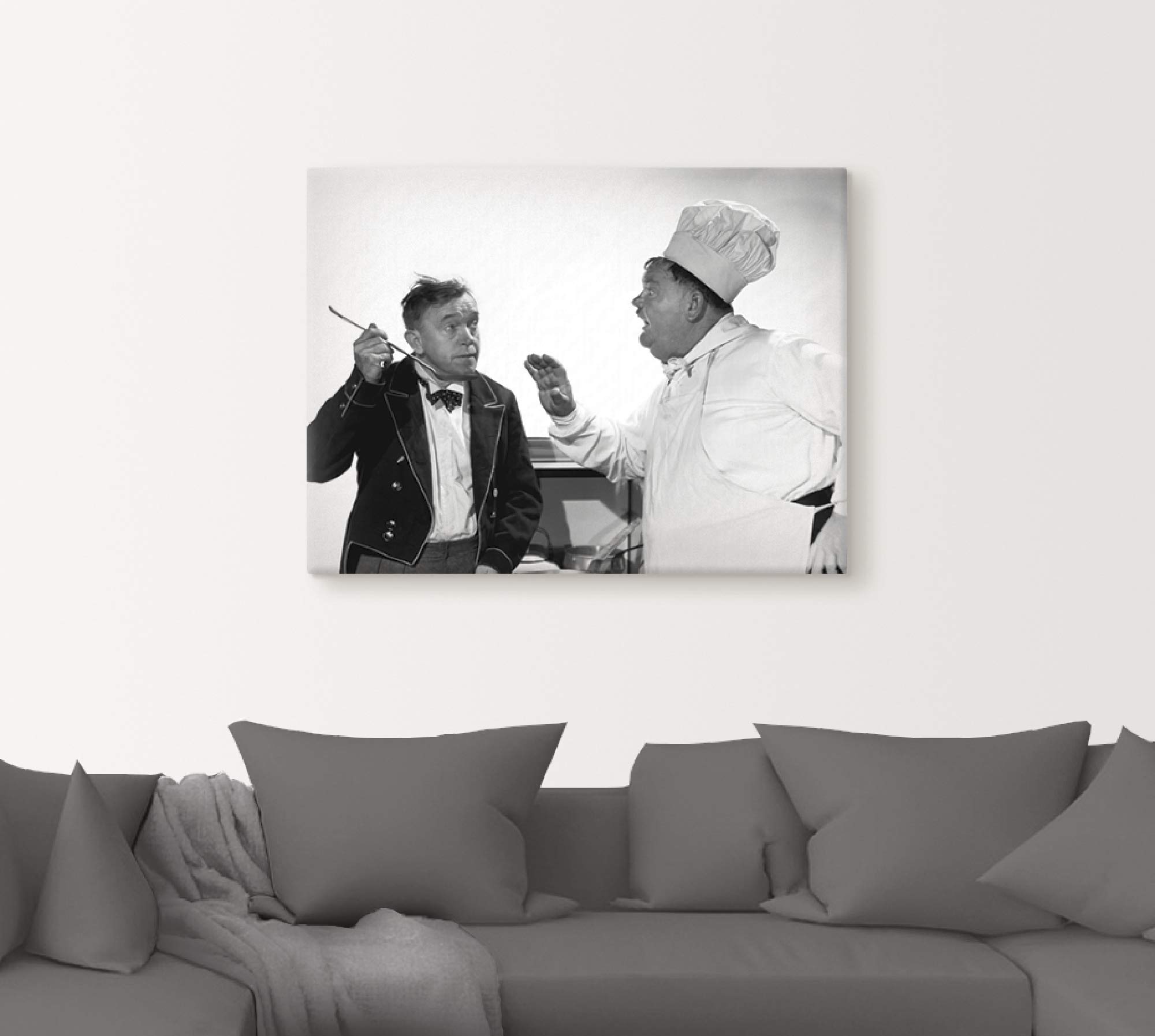 ARTLAND Wanddeko Leinwand Bilder Wandbild 80x60 cm Dick Doof Die Leibköche seiner Majestät Film Filmszene Stars T1OC