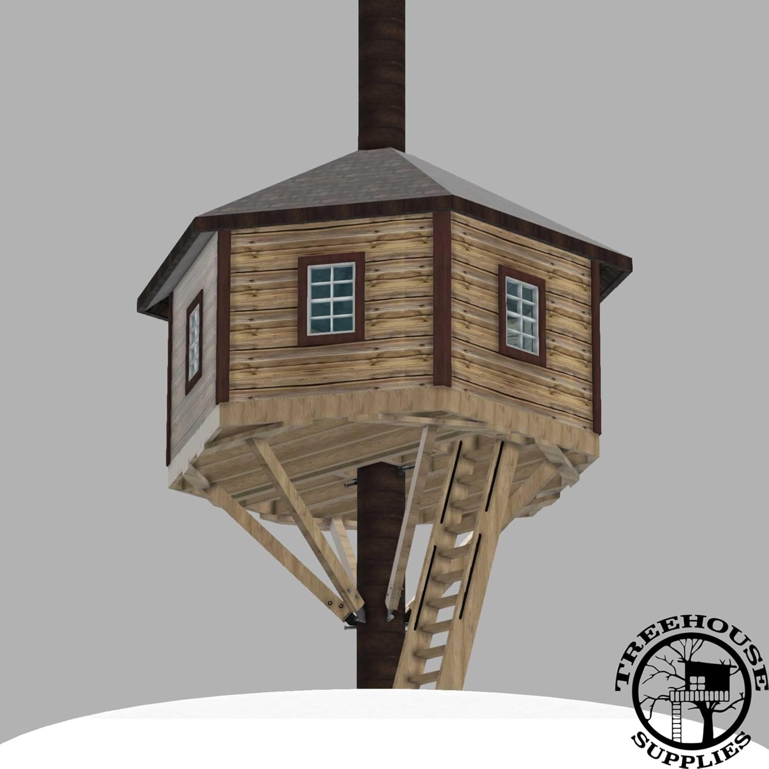 The Sierra © : 10' Hexagonal Treehouse Plan
