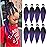 Pre Stretched Braiding Hair, 20 inch Braiding Hair, 8 Packs Soft Yaki Texture,No Itch, Hot Water Setting Synthetic Hair Extensions for Braids (20in,1B/Purple)