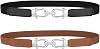 JASGOOD Women Skinny Elastic Belt for Dresses,Thin Retro Stretch Waist Belt with Golden Buckle
