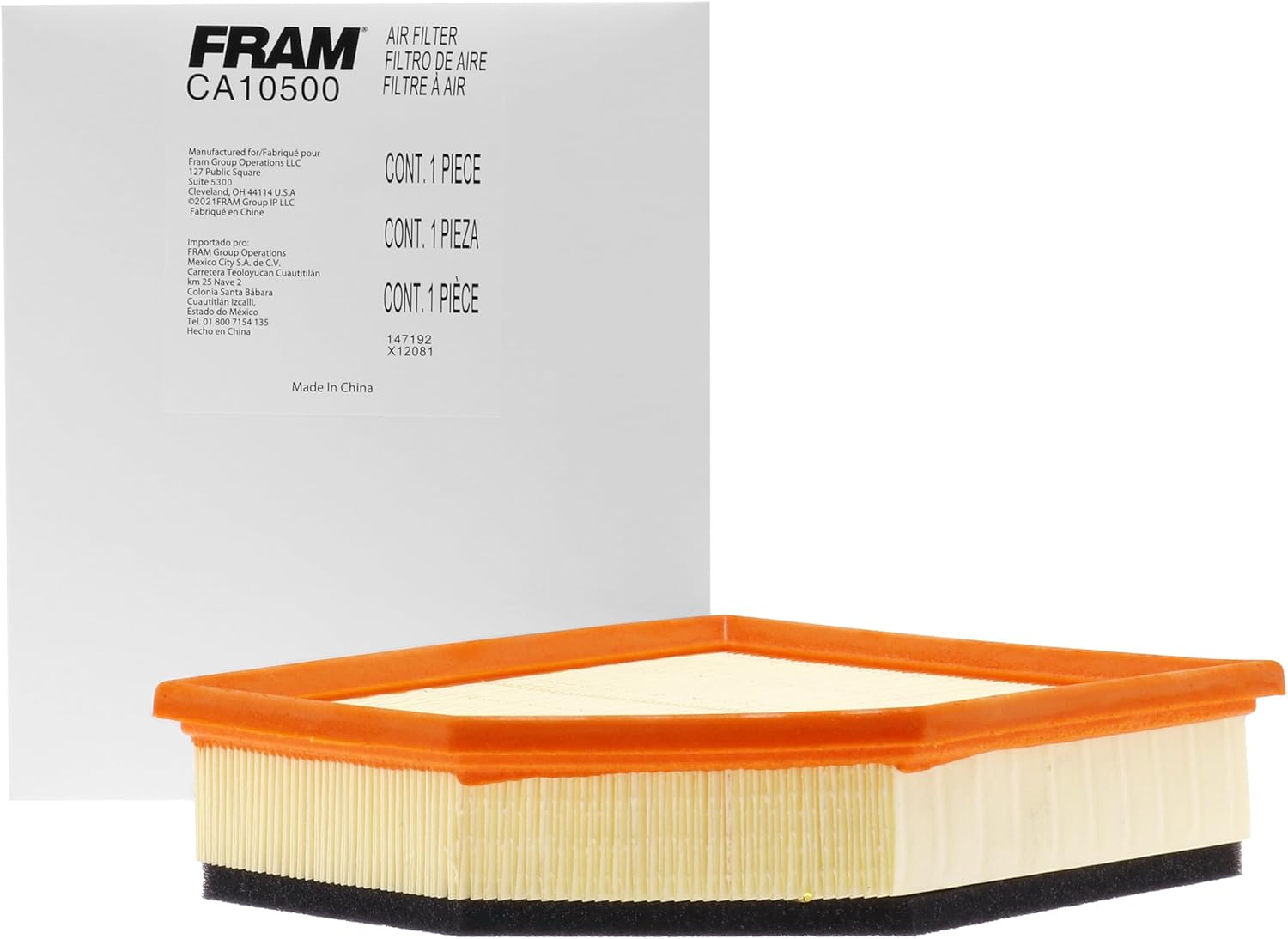 FRAM Extra Guard CA10500 Replacement Engine Air Filter for Select Volvo Models, Provides Up to 12 Months or 12,000 Miles Filter Protection