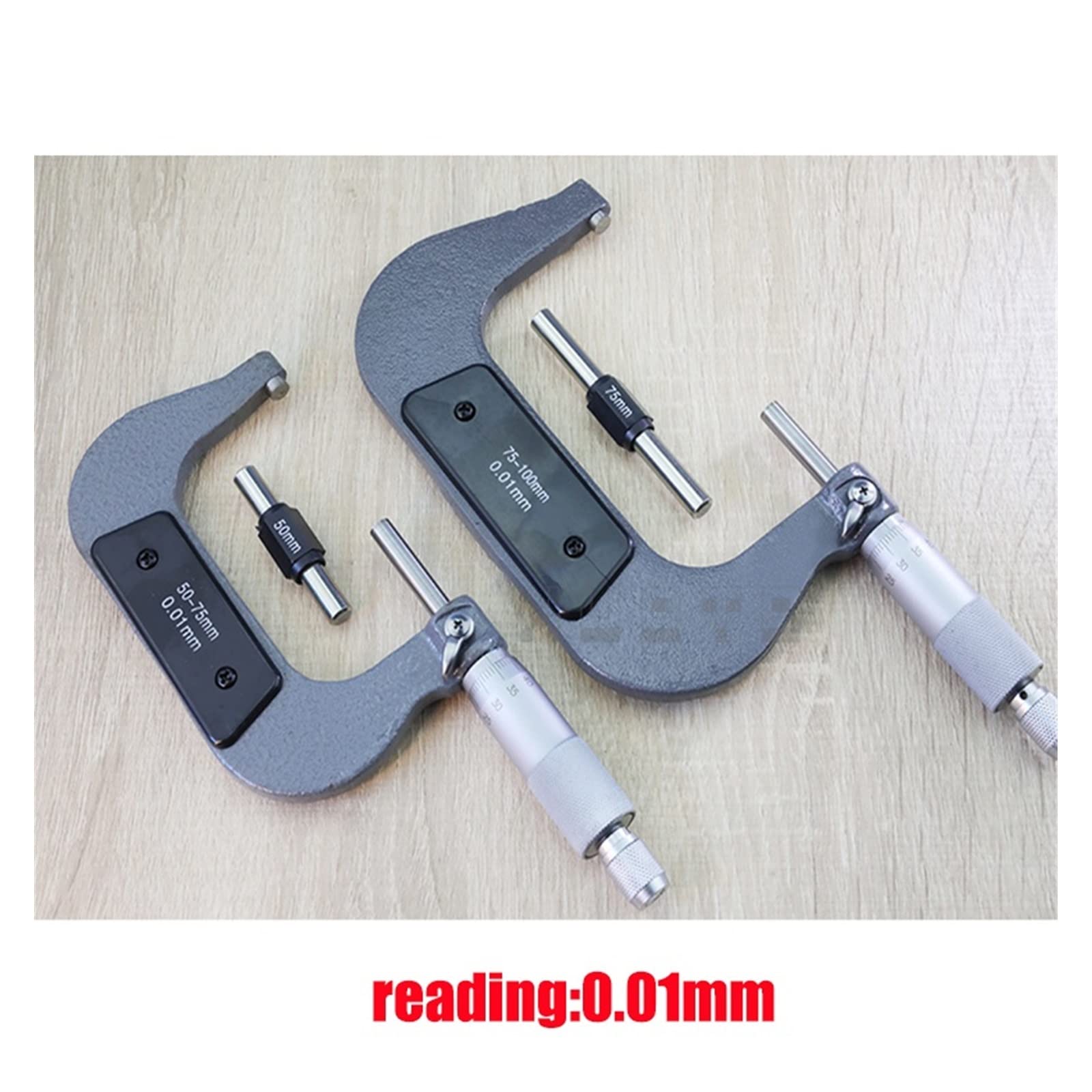 Digitale Bügelmessschraube Genauigkeit 0,01 mm Gauge Vernier-Messwerkzeuge außerhalb des Spiralmikometers 0-25 mm/ 25-50 50-75 75-100(25-50mm)