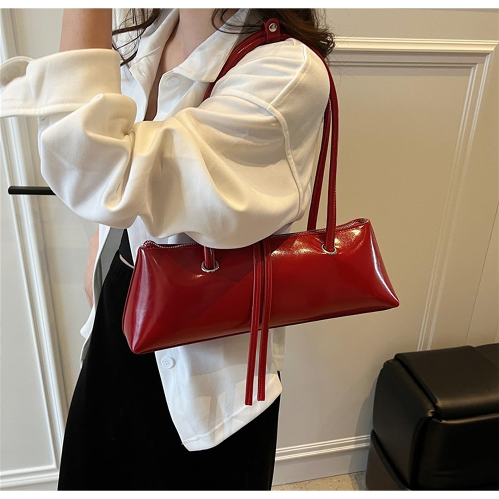 Borsa A Tracolla Elegante Semplice E Versatile-rosso-37 * 8 * 13
