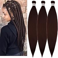 Vista 97 de Cabello trenzado para niños preestirado de 16 pulgadas, color negro, Yaki ez, trenzado para niños, trenzas sin nudos