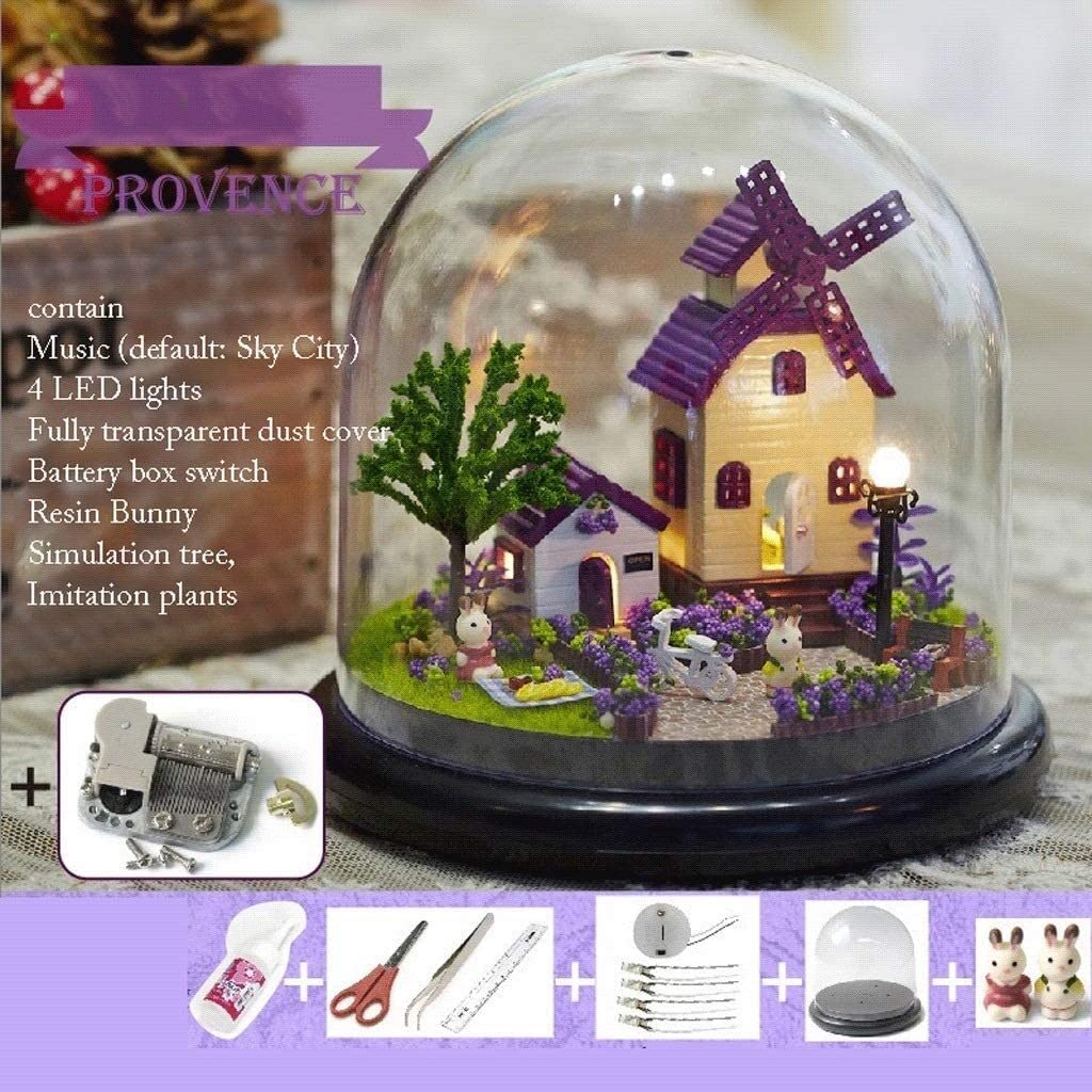 Carillon Carillon LED Rotante Kit Casa Delle Bambole In Miniatura Fai-da-te Crea Carillon Per Bambini Dai 10 Anni In Su. Regalo Di Compleanno scatole musicali regalo di compleanno ( Color : G , Size :
